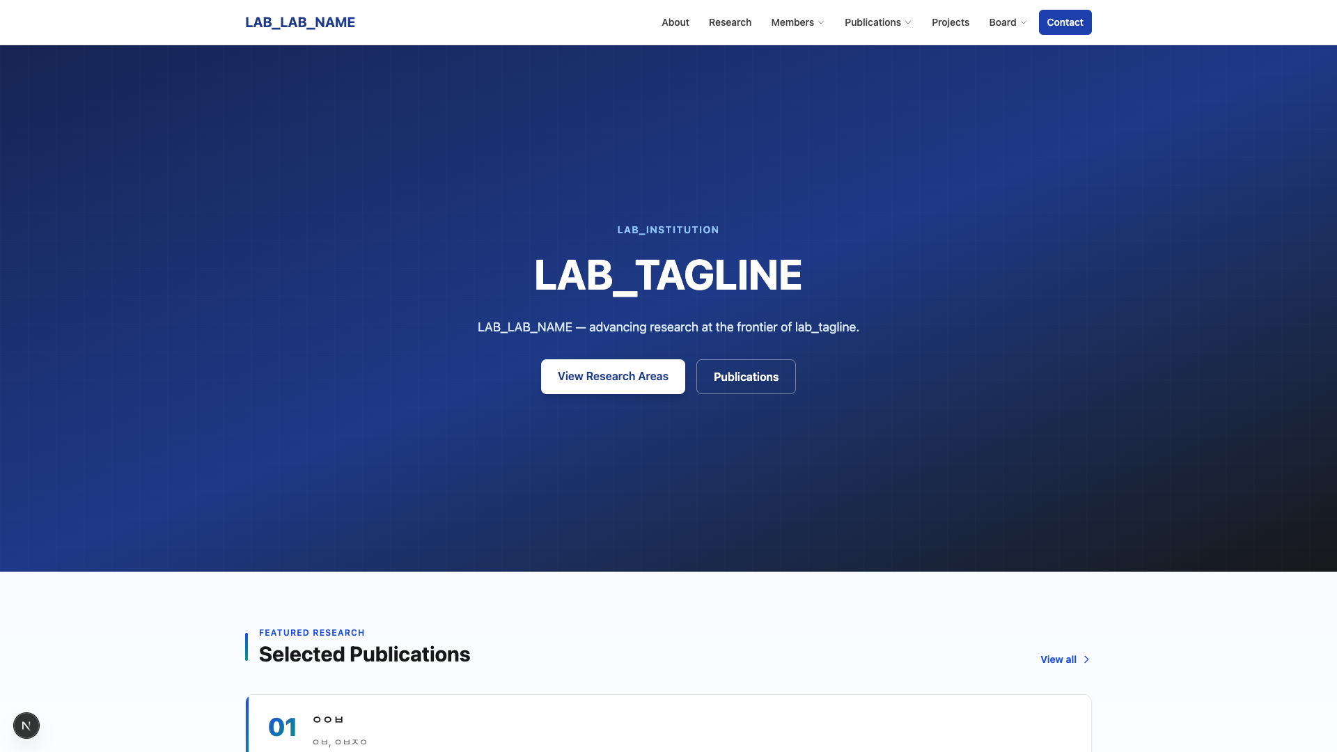 Classic 템플릿 미리보기